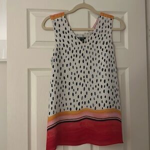 Nic+Zoe Dots & Stripes Sleeveless Blouse